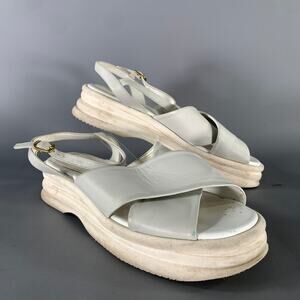 DRIES VAN NOTEN Size 8 White Leather Sandals